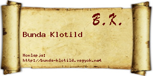Bunda Klotild névjegykártya